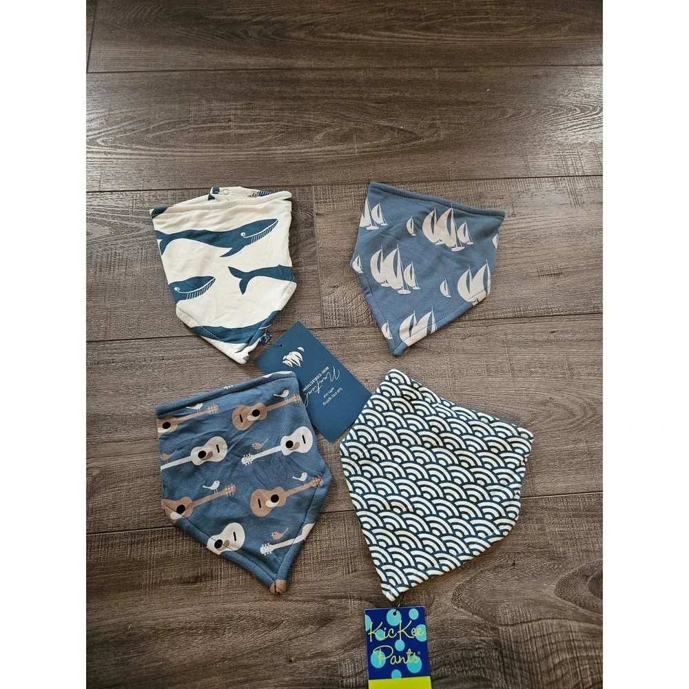 Kickee pants baby‎ boy bamboo bibs new
